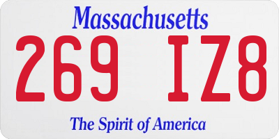 MA license plate 269IZ8