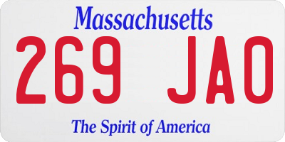MA license plate 269JA0