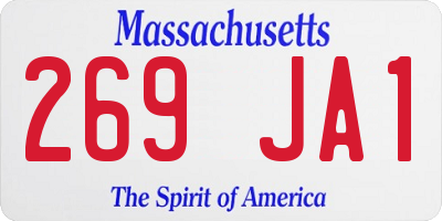 MA license plate 269JA1