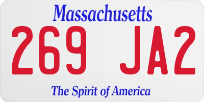 MA license plate 269JA2