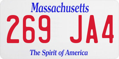 MA license plate 269JA4