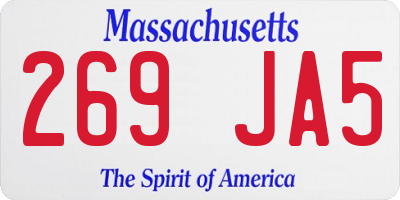 MA license plate 269JA5