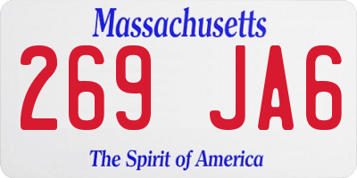 MA license plate 269JA6