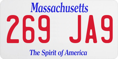 MA license plate 269JA9
