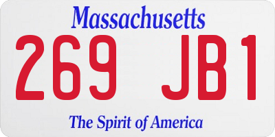 MA license plate 269JB1