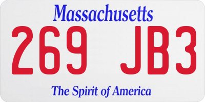 MA license plate 269JB3
