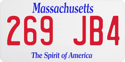 MA license plate 269JB4