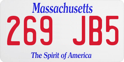 MA license plate 269JB5