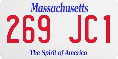 MA license plate 269JC1