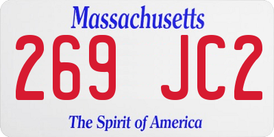 MA license plate 269JC2