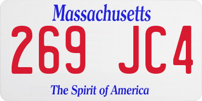 MA license plate 269JC4