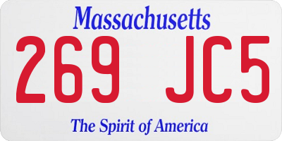 MA license plate 269JC5
