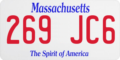 MA license plate 269JC6