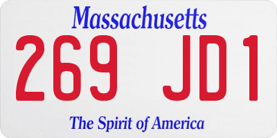 MA license plate 269JD1