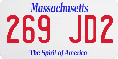 MA license plate 269JD2