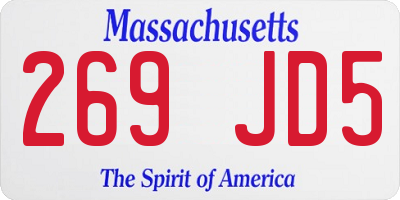 MA license plate 269JD5