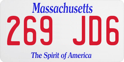 MA license plate 269JD6