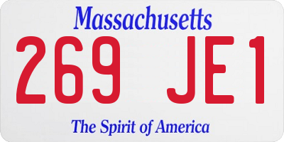 MA license plate 269JE1