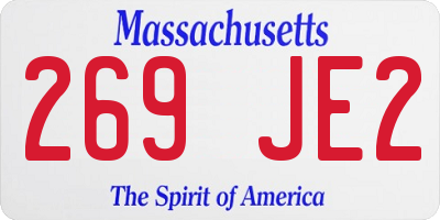 MA license plate 269JE2