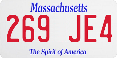 MA license plate 269JE4