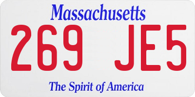 MA license plate 269JE5
