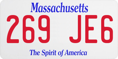 MA license plate 269JE6