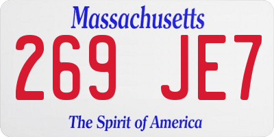 MA license plate 269JE7