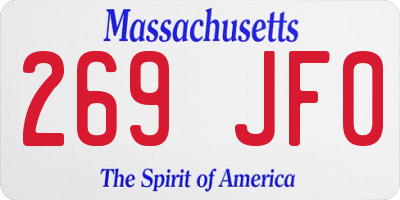 MA license plate 269JF0