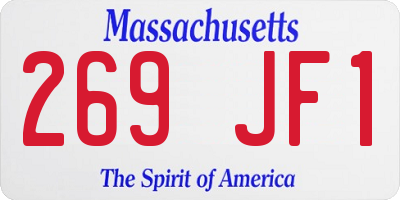 MA license plate 269JF1