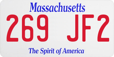 MA license plate 269JF2