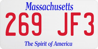 MA license plate 269JF3