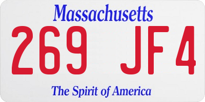MA license plate 269JF4