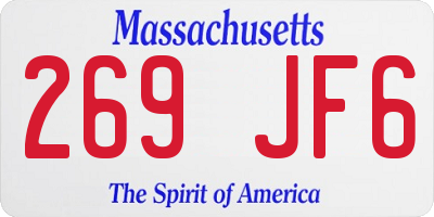 MA license plate 269JF6
