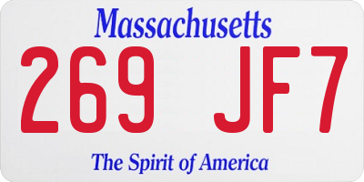 MA license plate 269JF7