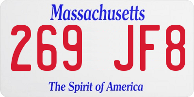 MA license plate 269JF8