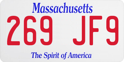 MA license plate 269JF9