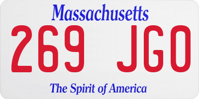 MA license plate 269JG0
