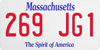 MA license plate 269JG1