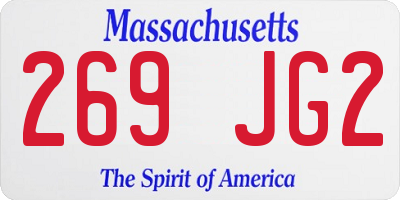 MA license plate 269JG2