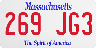MA license plate 269JG3