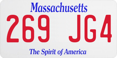 MA license plate 269JG4