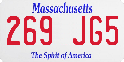 MA license plate 269JG5
