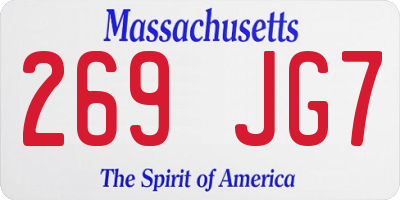 MA license plate 269JG7