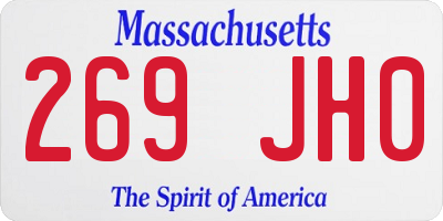MA license plate 269JH0