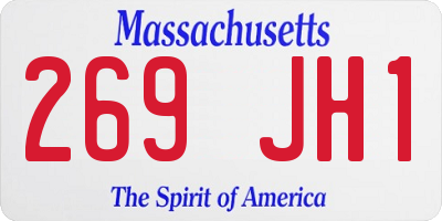 MA license plate 269JH1