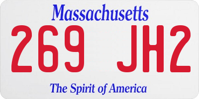 MA license plate 269JH2