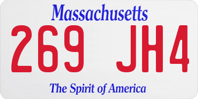 MA license plate 269JH4