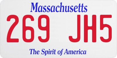 MA license plate 269JH5