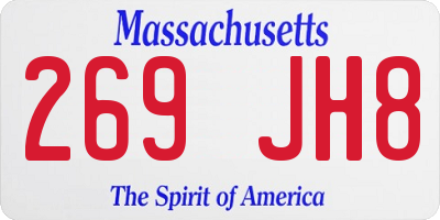 MA license plate 269JH8