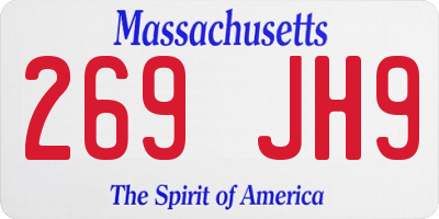 MA license plate 269JH9